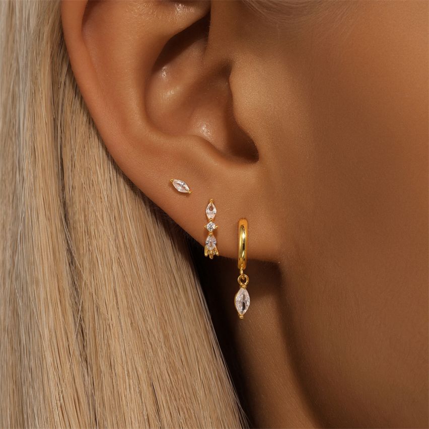 Gold Plating Zircon Sets Earrings 