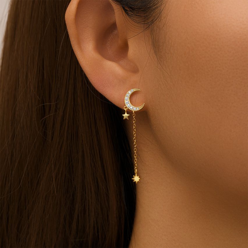 3 galvanization layers Zircon Minimalist Earrings 