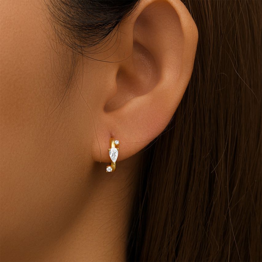3 galvanization layers Zircon Minimalist Earrings 