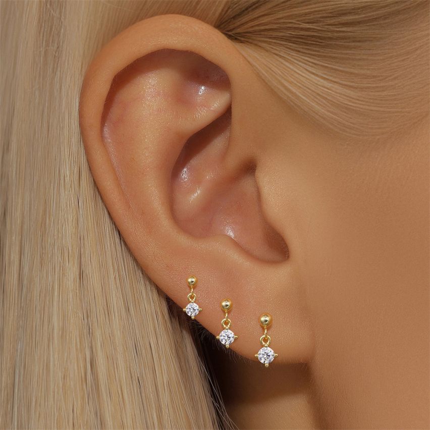 Gold Plating Zircon Sets Earrings 