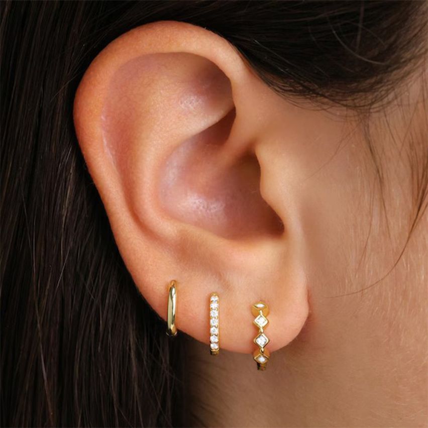 Gold Plating Zircon Sets Earrings 