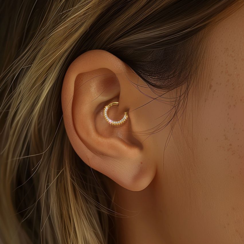 ESSENTIAL 3 galvanization layers 925 Silver Zircon Piercing Earrings