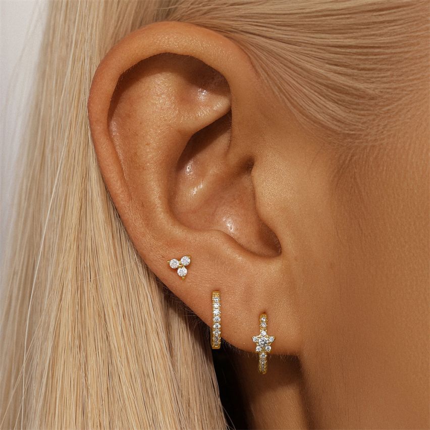 Gold Plating Zircon Sets Earrings 