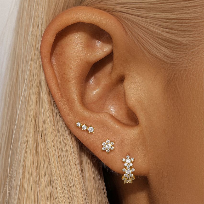 Gold Plating Zircon Sets Earrings 