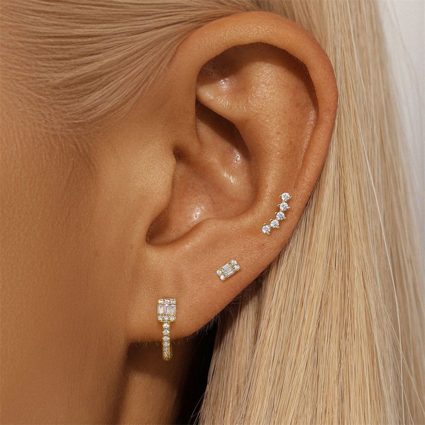 Gold Plating Zircon Sets Earrings 
