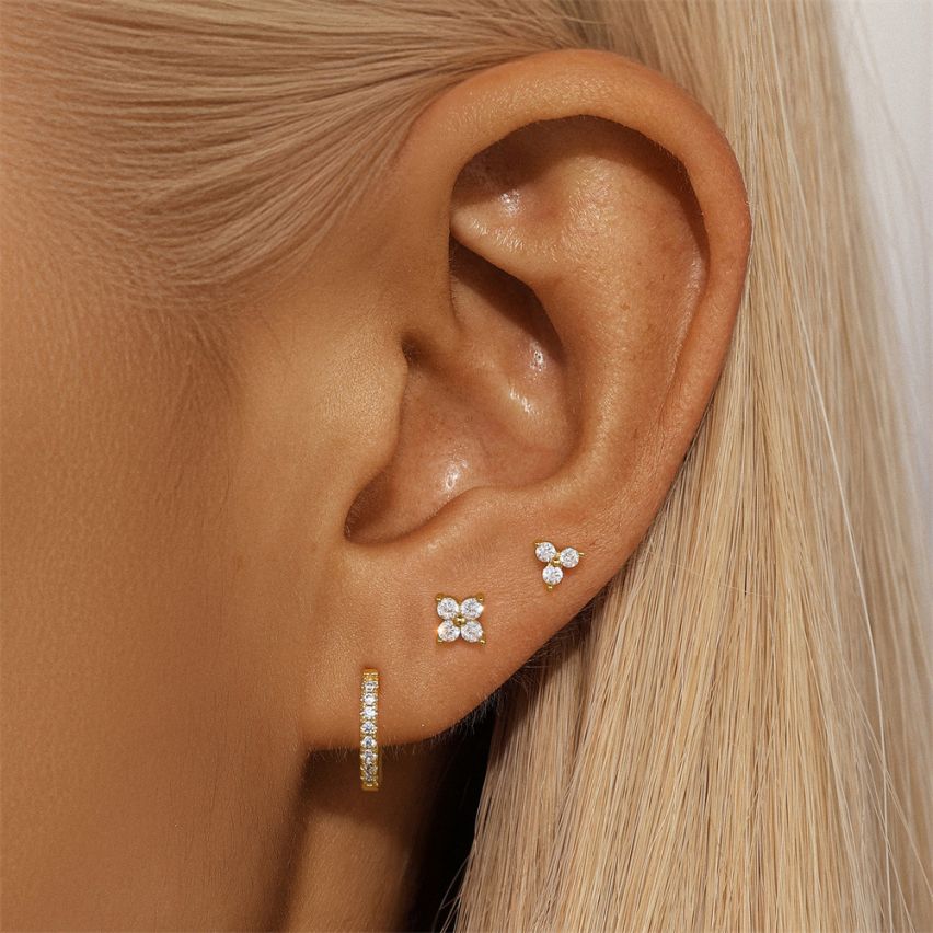 Gold Plating Zircon Sets Earrings 