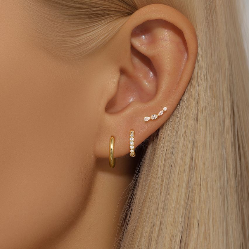 Gold Plating Zircon Sets Earrings 