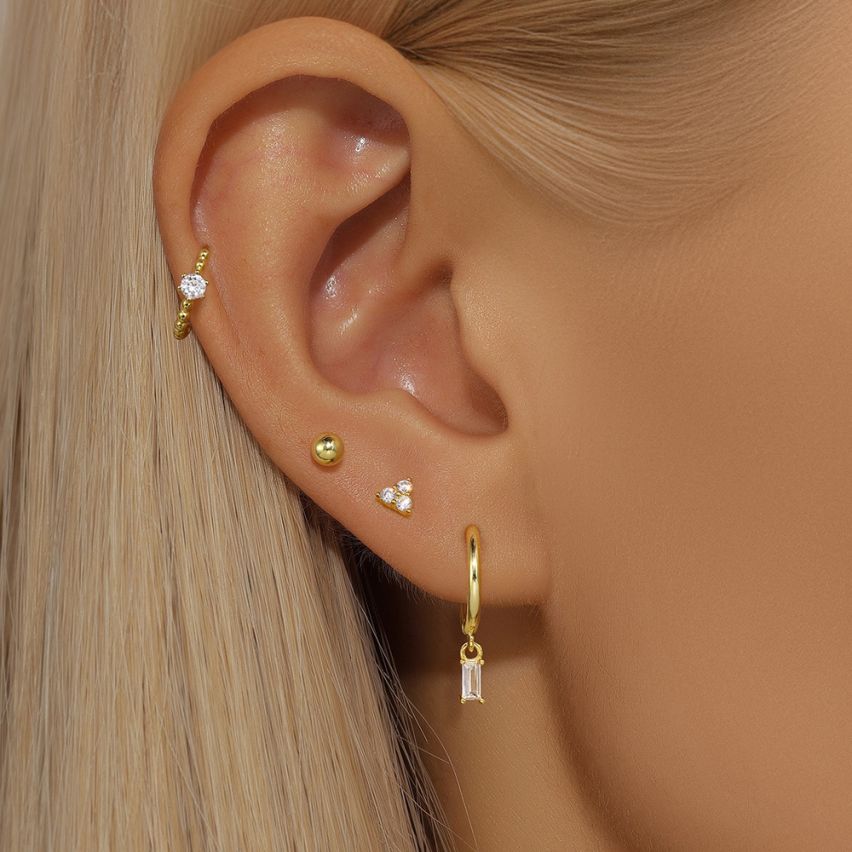 Gold Plating Zircon Sets Earrings 