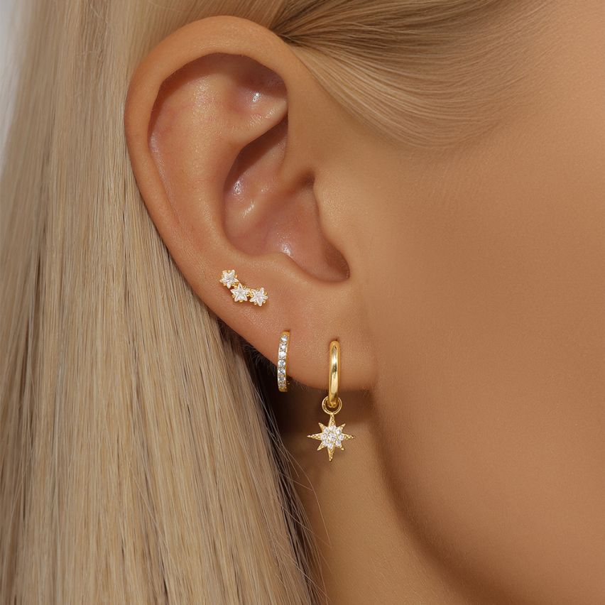 Gold Plating Zircon Sets Earrings 