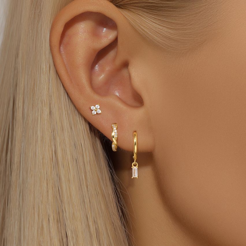 Gold Plating Zircon Sets Earrings 