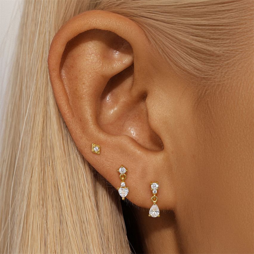 Gold Plating Zircon Sets Earrings 