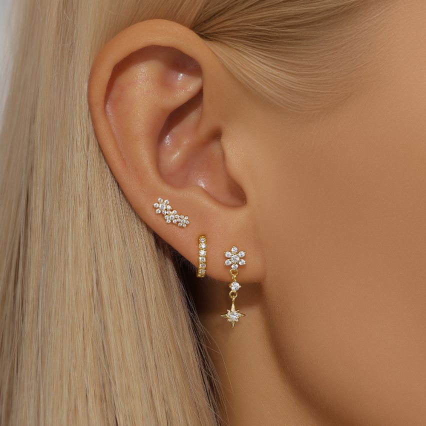Gold Plating Zircon Sets Earrings 