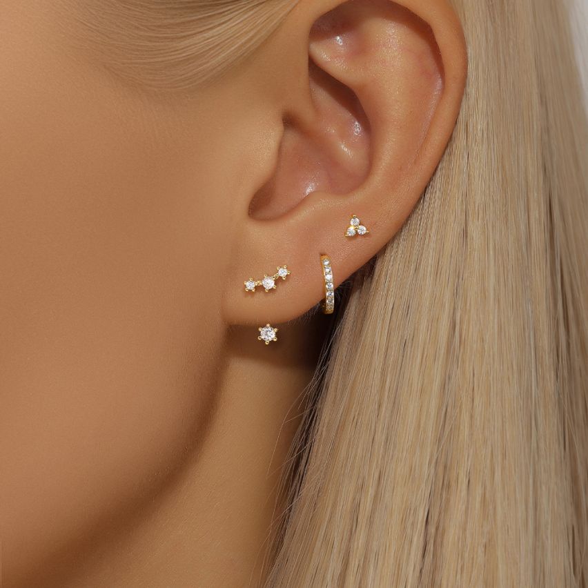 Gold Plating Zircon Sets Earrings 