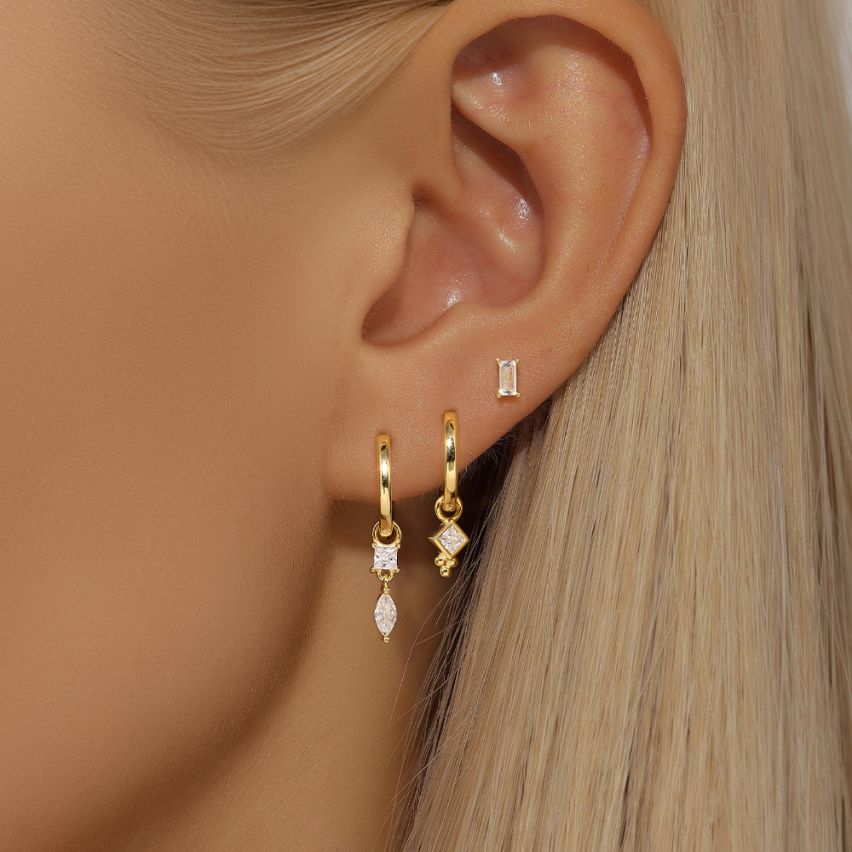 Gold Plating Zircon Sets Earrings 