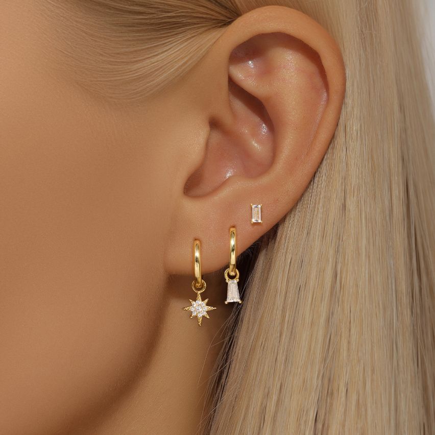 Gold Plating Zircon Sets Earrings 