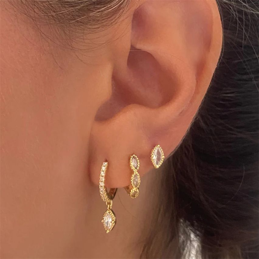 Gold Plating Zircon Sets Earrings 