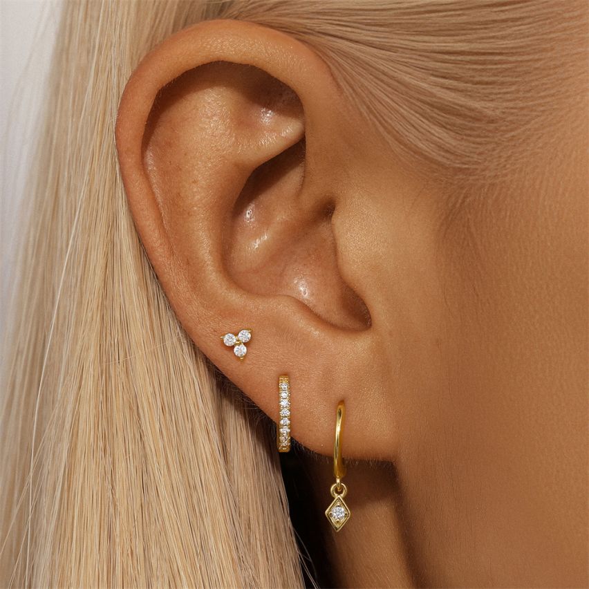 Gold Plating Zircon Sets Earrings 