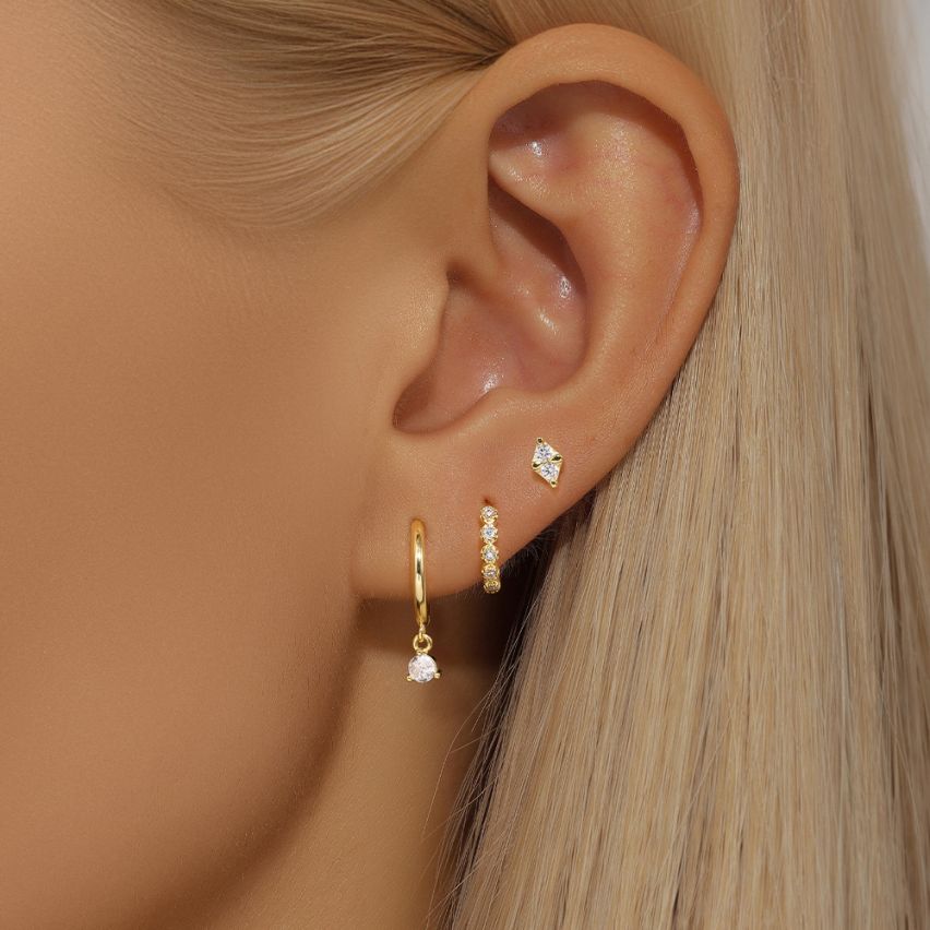 Gold Plating Zircon Sets Earrings 