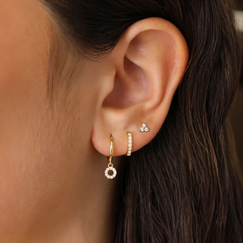 Gold Plating Zircon Sets Earrings 