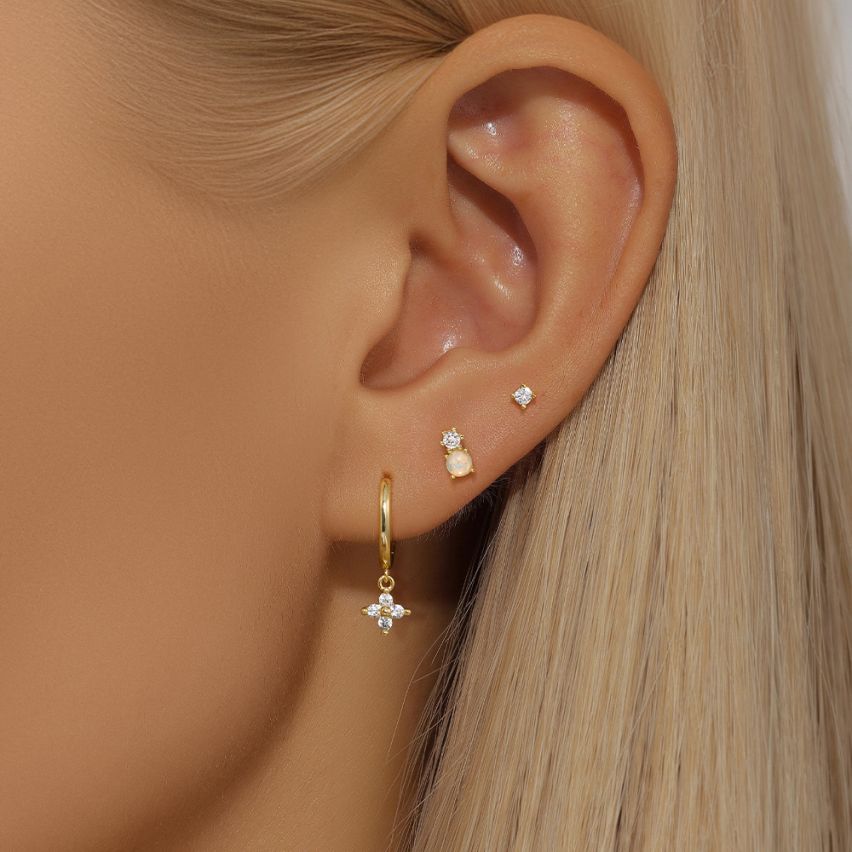 3 galvanization layers Zircon Sets Earrings 