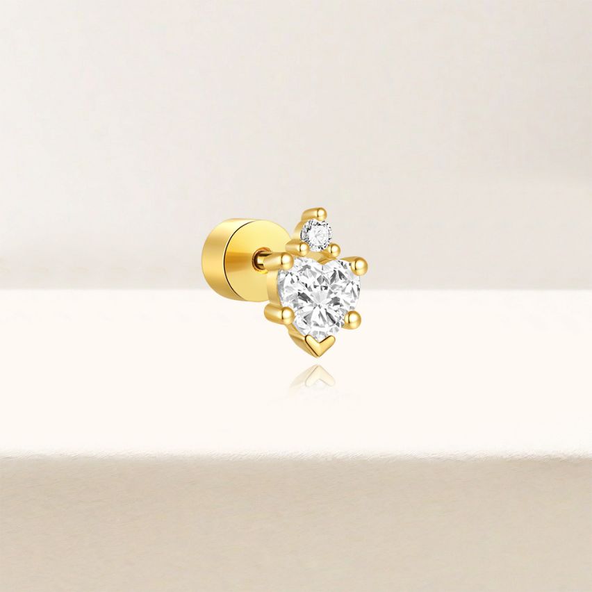 3 galvanization layers Zircon Piercing Earrings 