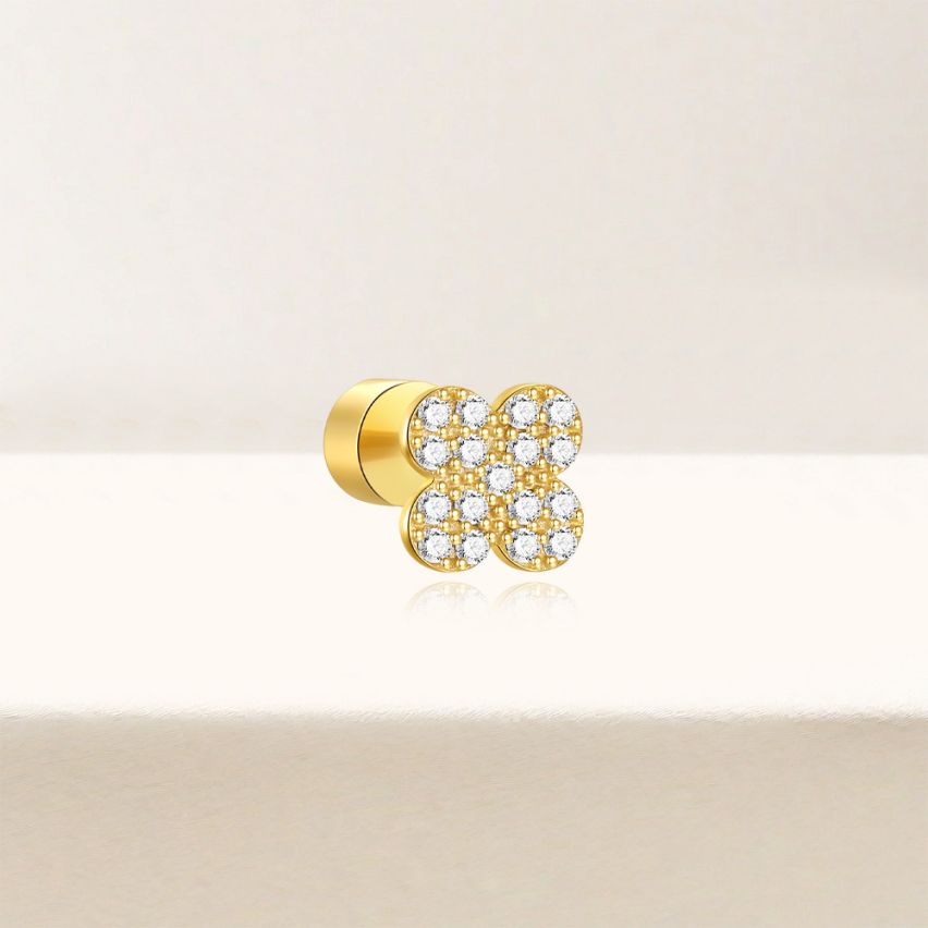 3 galvanization layers Zircon Piercing Earrings 