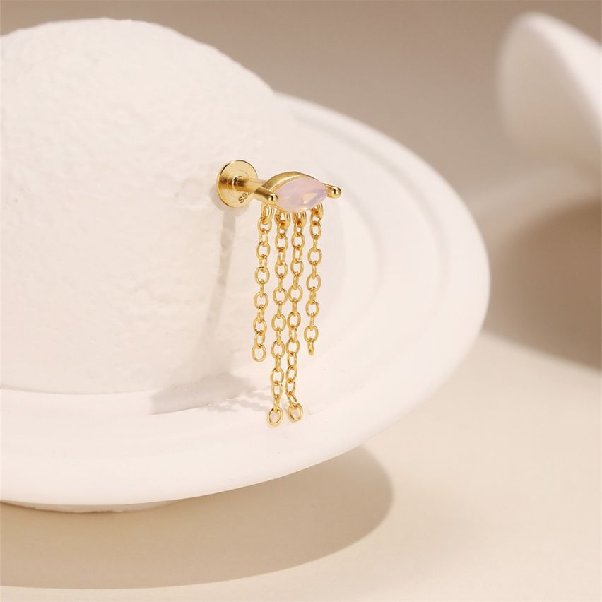 3 galvanization layers Zircon Piercing Earrings 