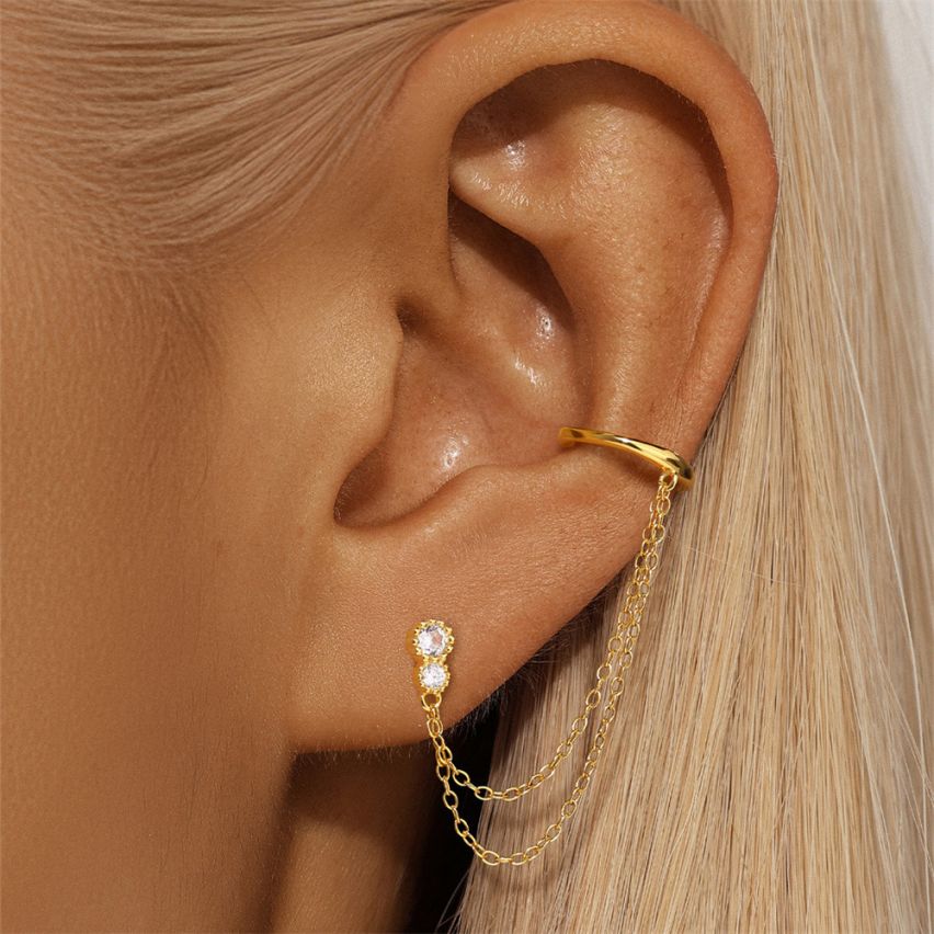 3 galvanization layers Zircon Minimalist Earrings 