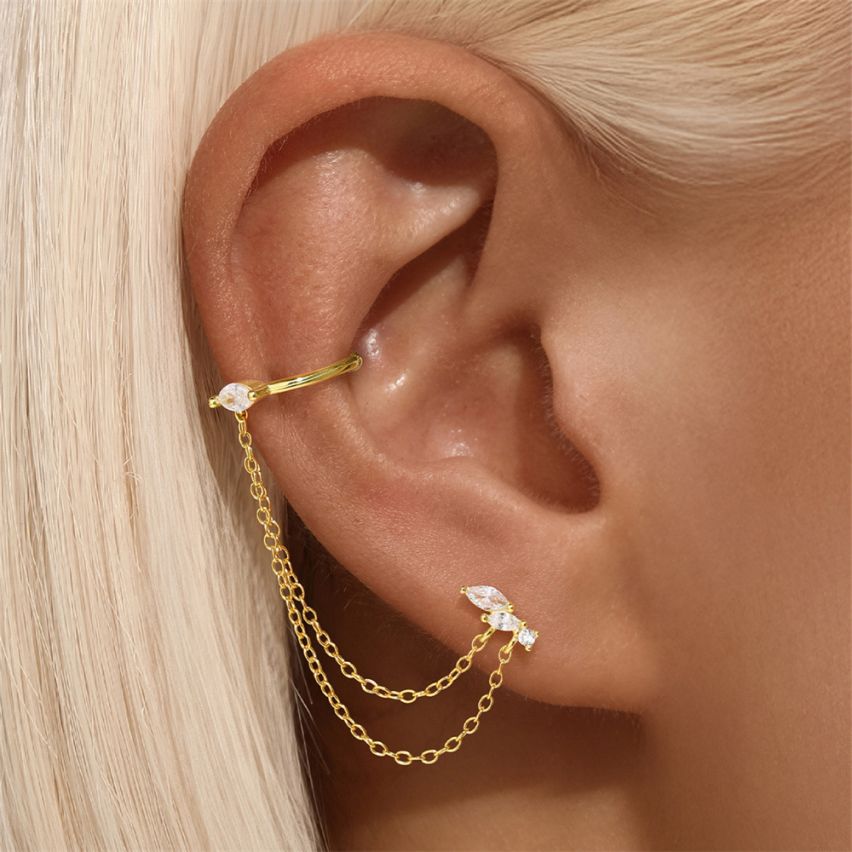 3 galvanization layers Zircon Minimalist Earrings 