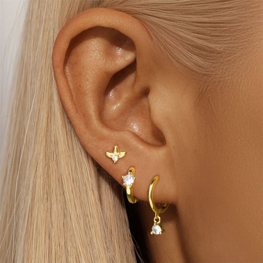 Gold Plating Zircon Sets Earrings 