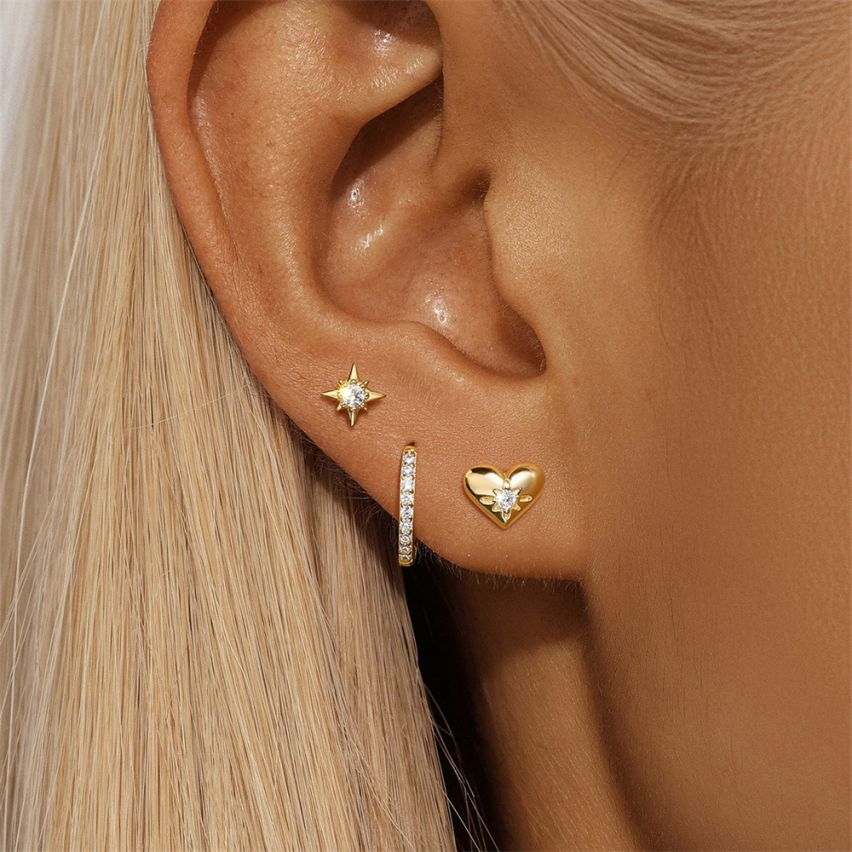 Gold Plating Zircon Sets Earrings 