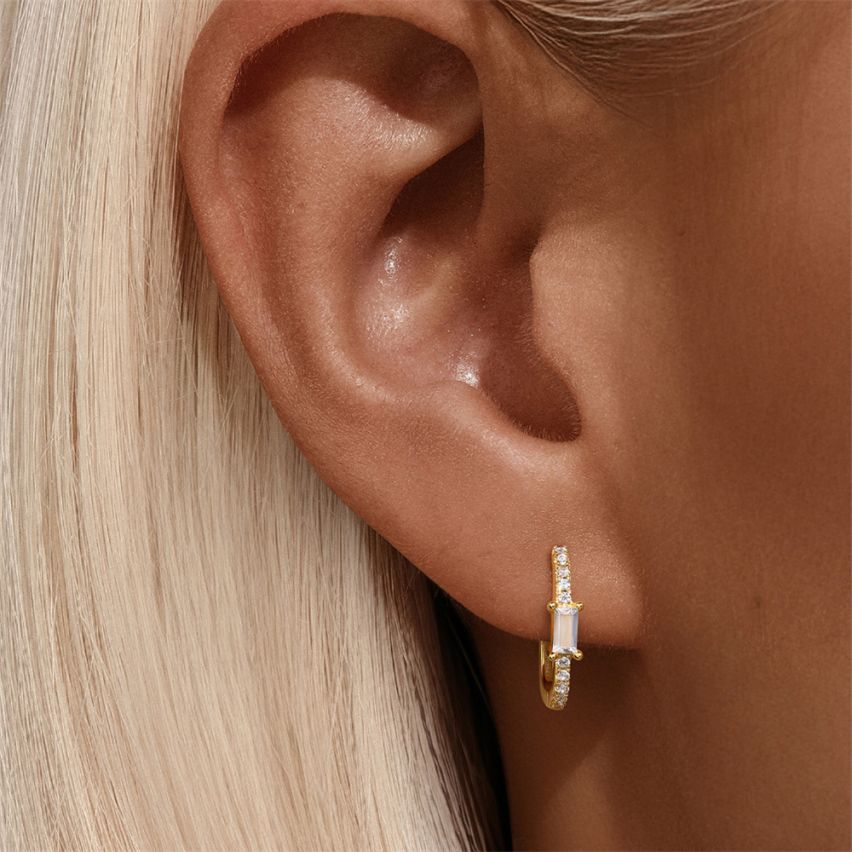 3 galvanization layers Zircon Minimalist Earrings 