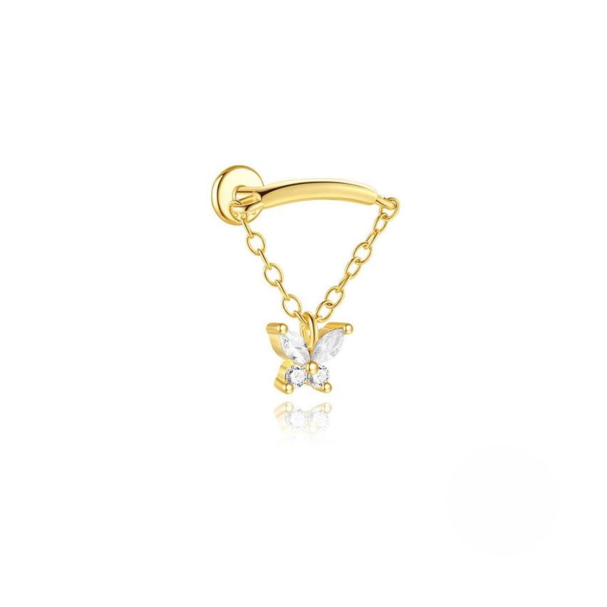 3 galvanization layers Zircon Piercing Earrings 