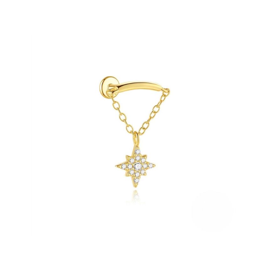 3 galvanization layers Zircon Piercing Earrings 