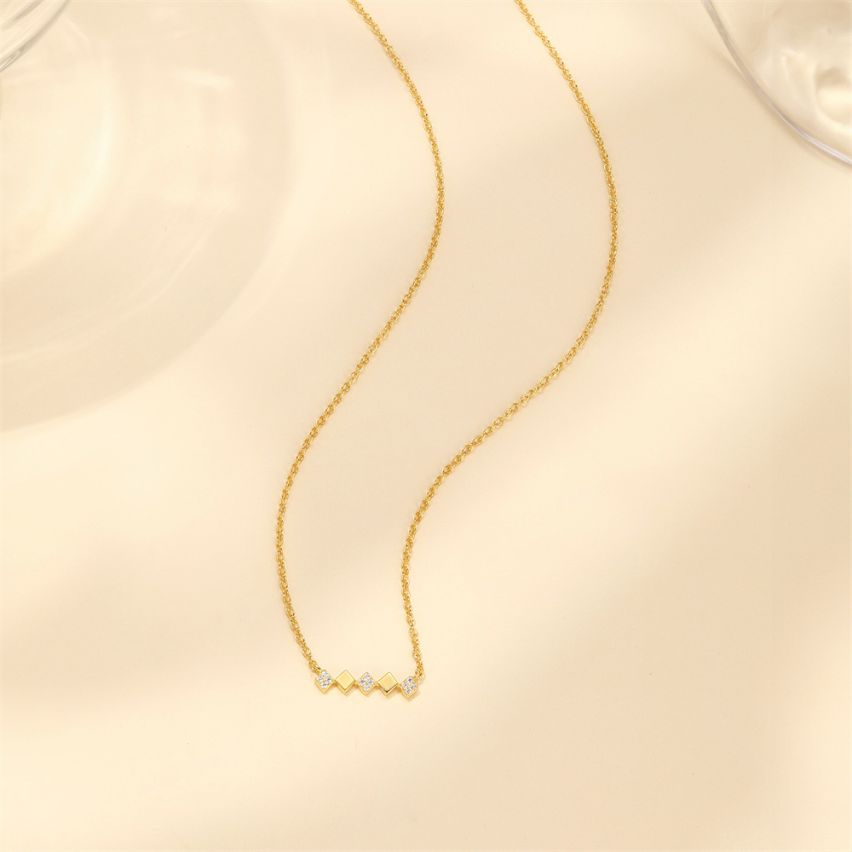 925 Silver 3 galvanization layers Zircon Minimalist Pendants 1.3g 450x14.5mm