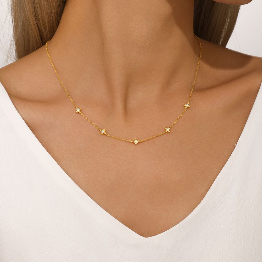 925 Silver 3 galvanization layers Zircon Minimalist Pendants 2.13g