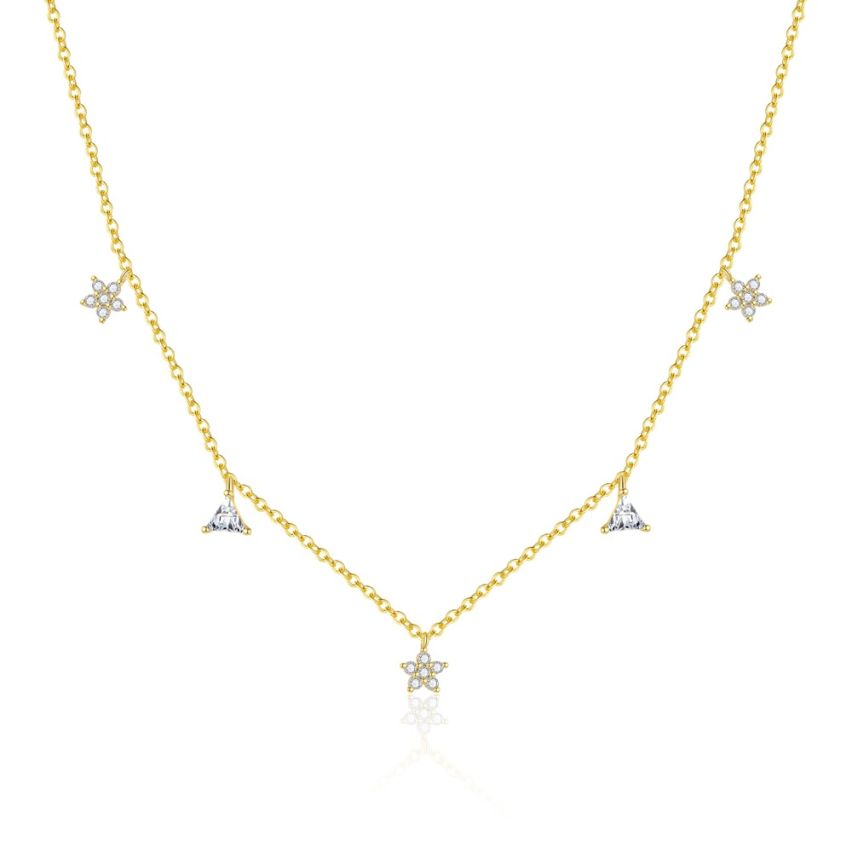 925 Silver 3 galvanization layers Zircon Minimalist Pendants