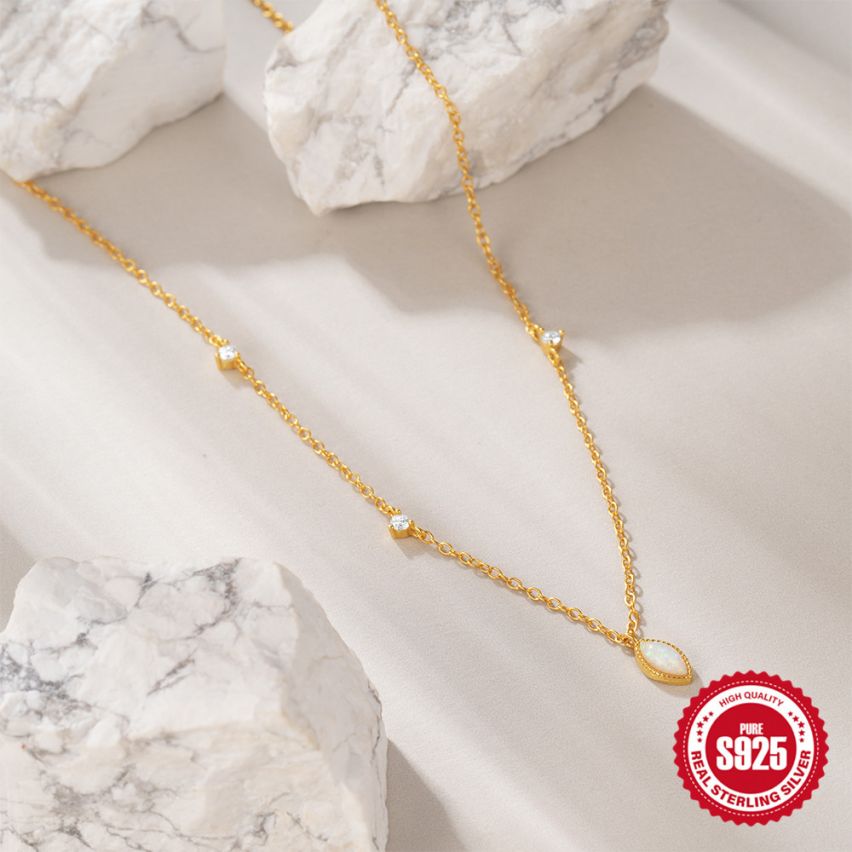 ESSENTIAL 3 galvanization layers 925 Silver Zircon Minimalist Pendants 