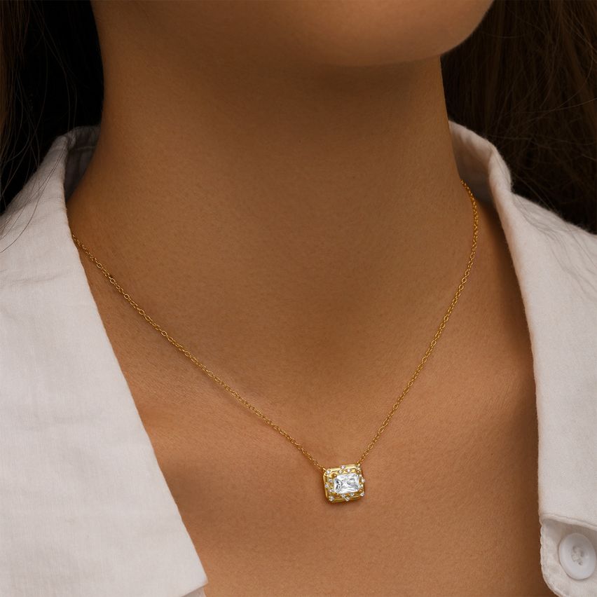 ESSENTIAL 3 galvanization layers 925 Silver Zircon Minimalist Pendants 