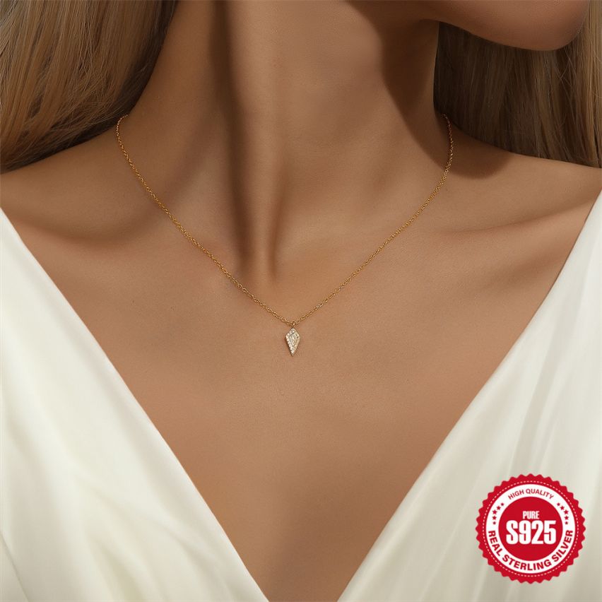 ESSENTIAL 3 galvanization layers 925 Silver Zircon Minimalist Pendants 