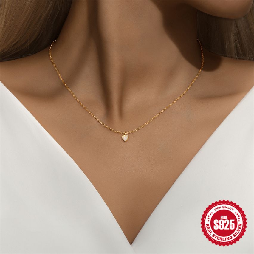 ESSENTIAL 3 galvanization layers 925 Silver Zircon Minimalist Pendants 