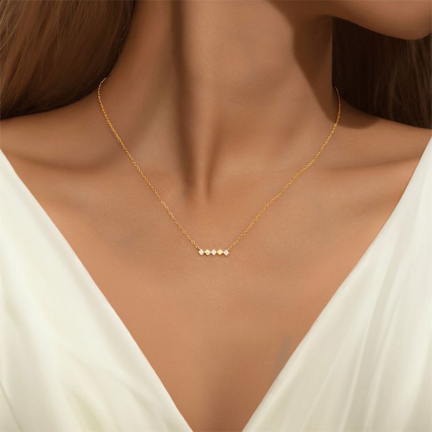 ESSENTIAL 3 galvanization layers 925 Silver Zircon Minimalist Pendants 