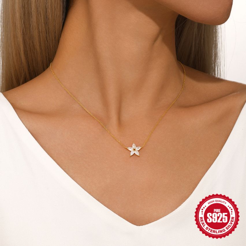 ESSENTIAL 3 galvanization layers 925 Silver Zircon Minimalist Pendants 