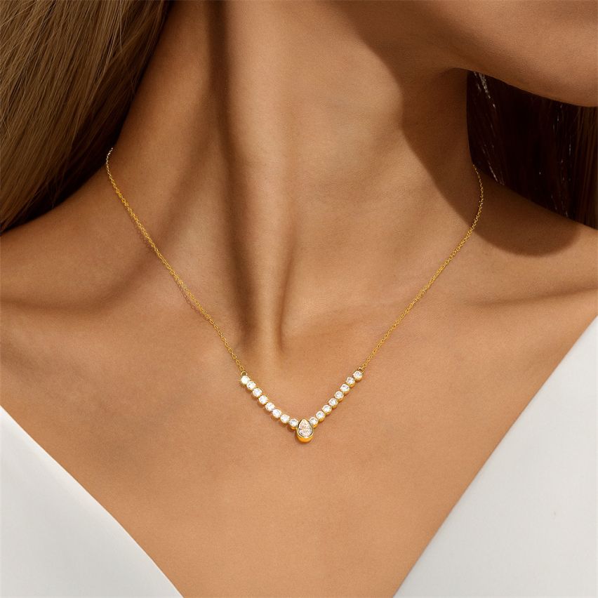 3 galvanization layers Zircon Minimalist Pendants 