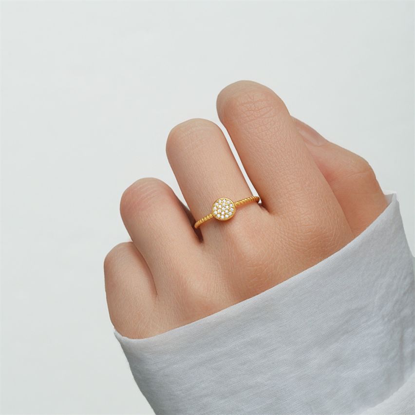 ESSENTIAL 3 galvanization layers 925 Silver Zircon Minimalist Rings 