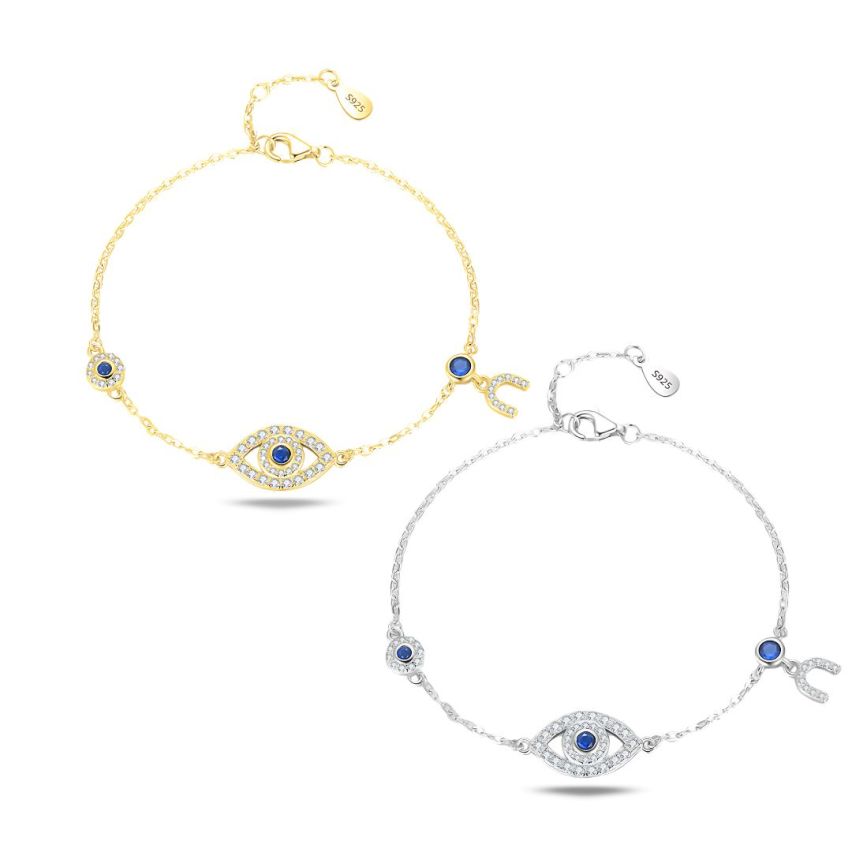 925 Silver Blue marine Zircon Minimalist Bracelets 2.4g