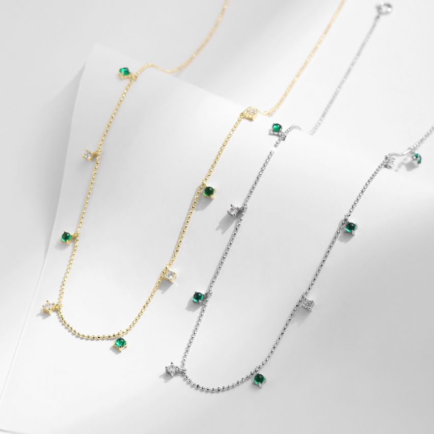 Green Zircon Minimalist Pendants 