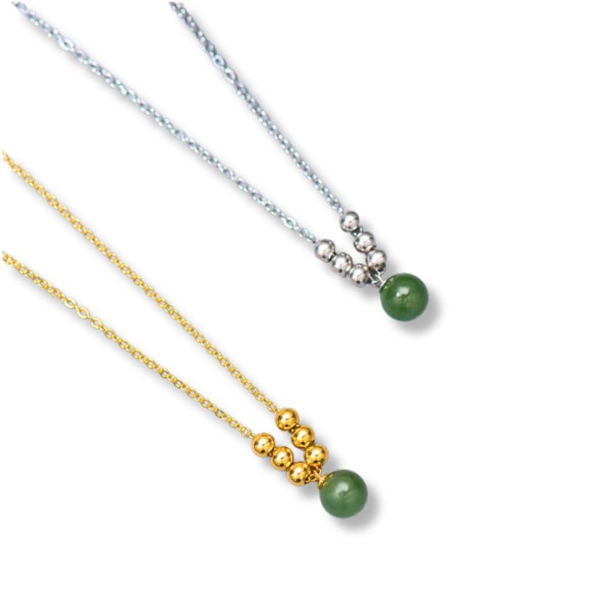 925 Silver Olive green Jade Beads Pendants