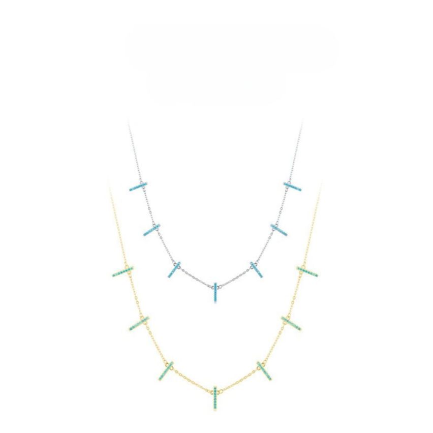 925 Silver Turquoise Minimalist Pendants 2.27g