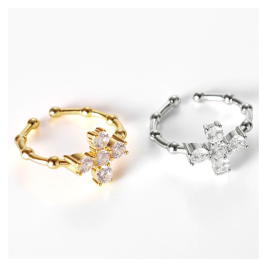 925 Silver Zircon Cross Rings